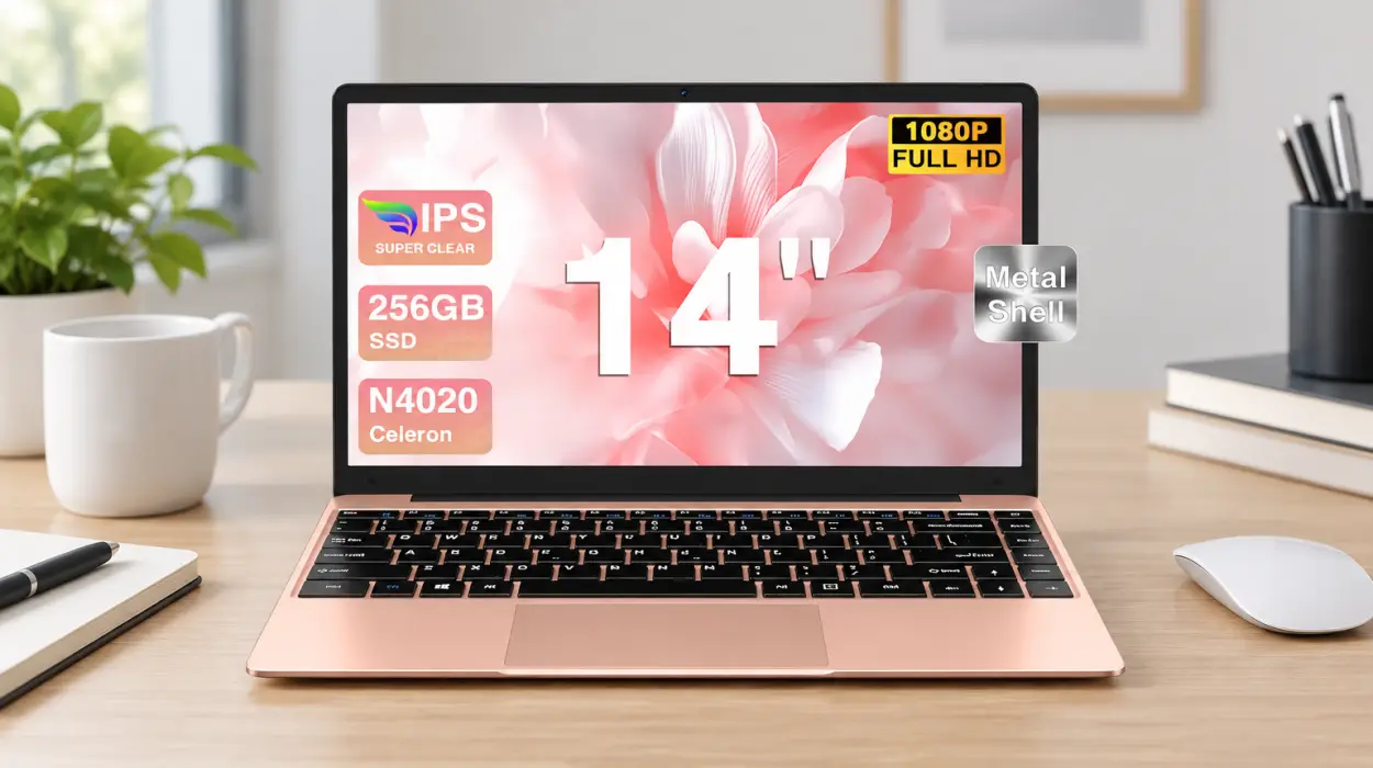 Ordenador portátil Celeron de 14" con SSD de 256 GB