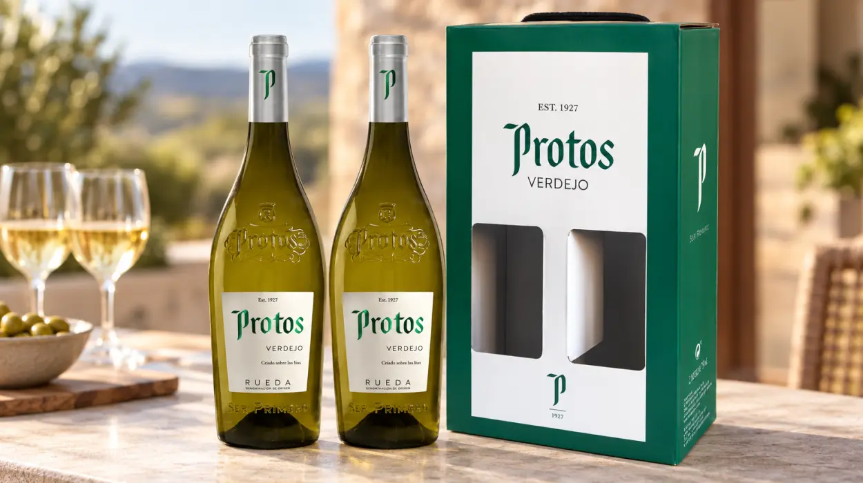 Estuche de 2 botellas de vino blanco Protos Verdejo de 75 cl