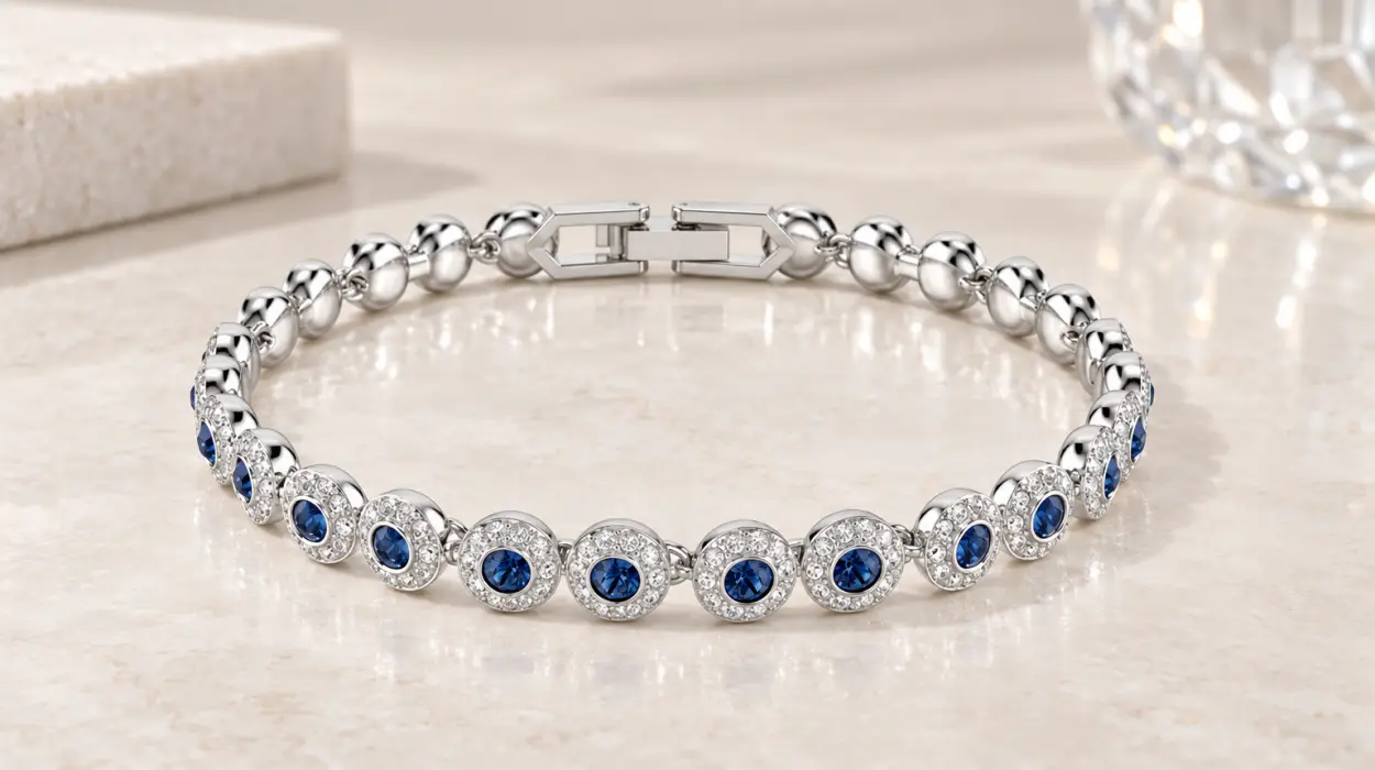 Pulsera Swarovski Una Angelic con cristales azules y pavé transparente