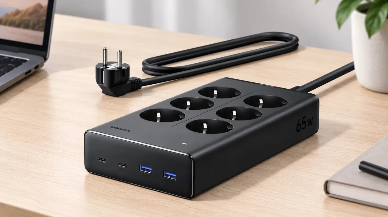 Regleta UGREEN 10 en 1 con 6 tomas, 2 USB-C y 2 USB-A