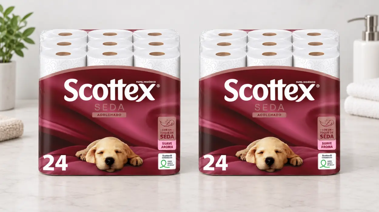 Pack x 48 Papel higiénico Scottex Seda Acolchado en rollos grandes