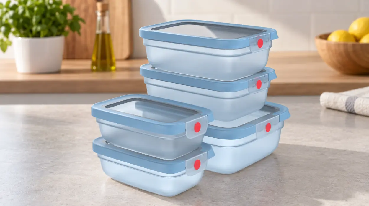 Set Emsa OneClick de 5 recipientes para guardar alimentos