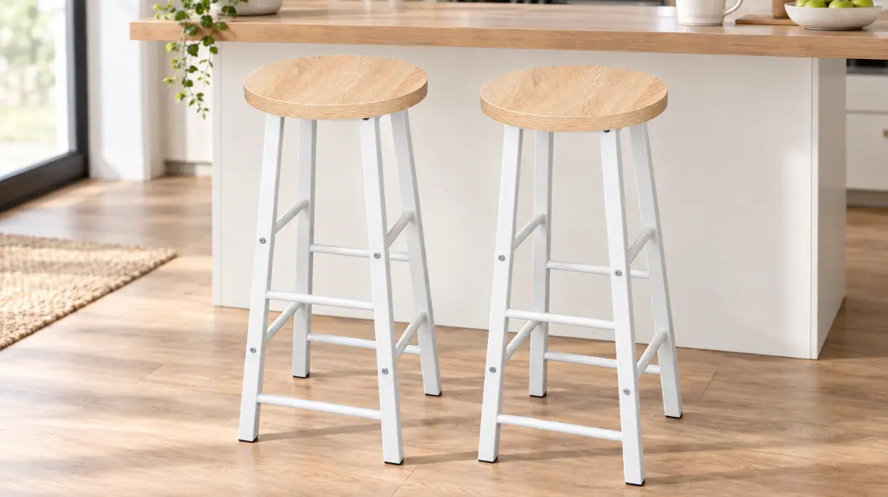 Set de 2 taburetes altos para bar o mostrador