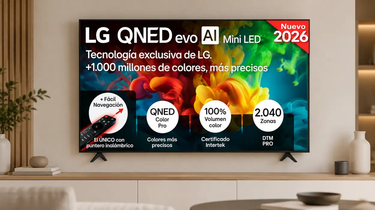 Smart TV LG QNED82B6A 4K de 75 pulgadas EVO AI sin reflejos