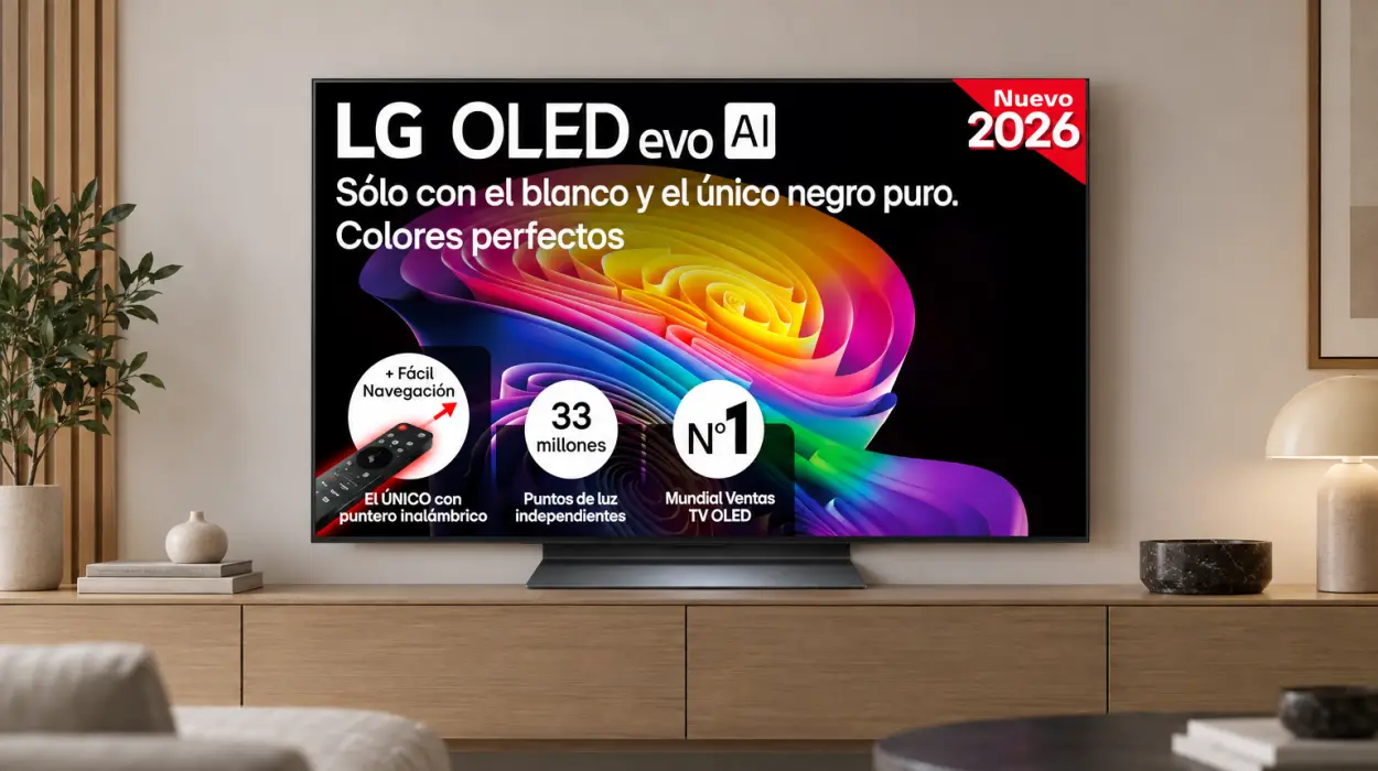 Smart TV LG OLED55C64LA OLED evo AI 4K de 55" con pantalla antirreflejos
