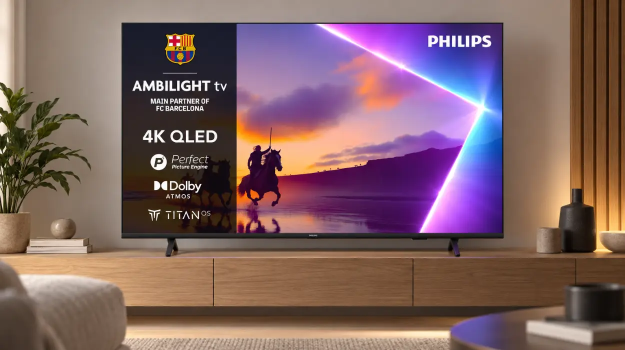 Smart TV Philips Ambilight 75PUS8510 QLED 4K de 75 pulgadas con Titan OS