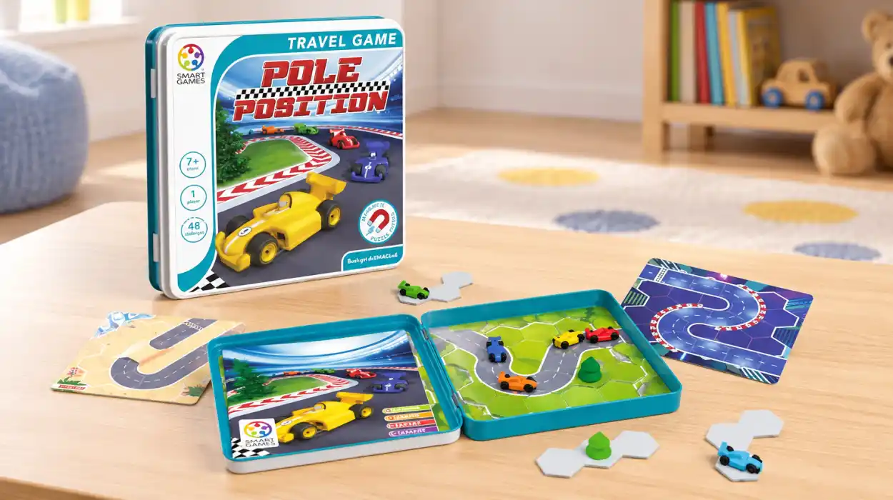 Rompecabezas SmartGames Pole Position para niños con 48 desafíos