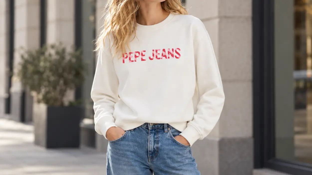 Sudadera Pepe Jeans de cuello redondo con logotipo estampado para mujer