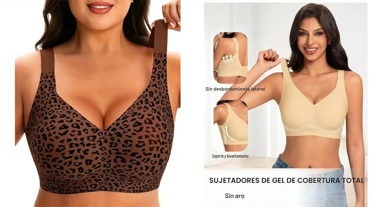 Sujetador de gel sin aros y sin costuras para mujer en varios colores