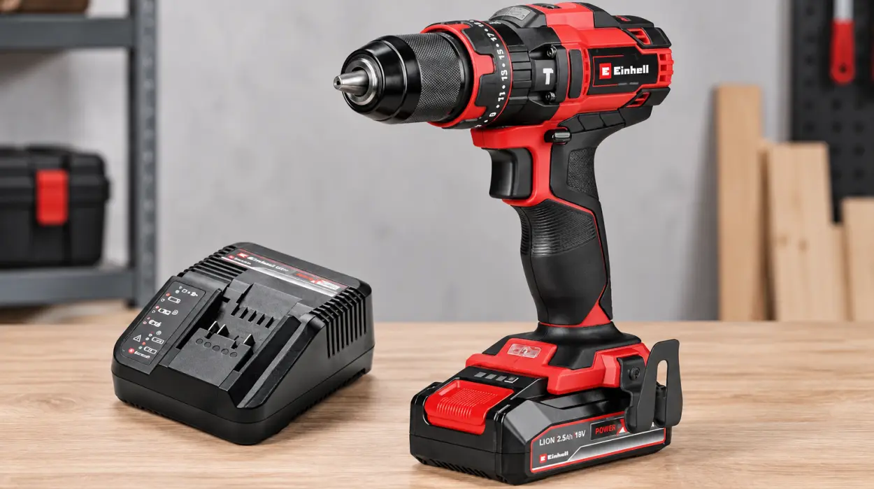 Taladro percutor Einhell TE-CD 18/44 Li-i con batería de 2,5 Ah y cargador