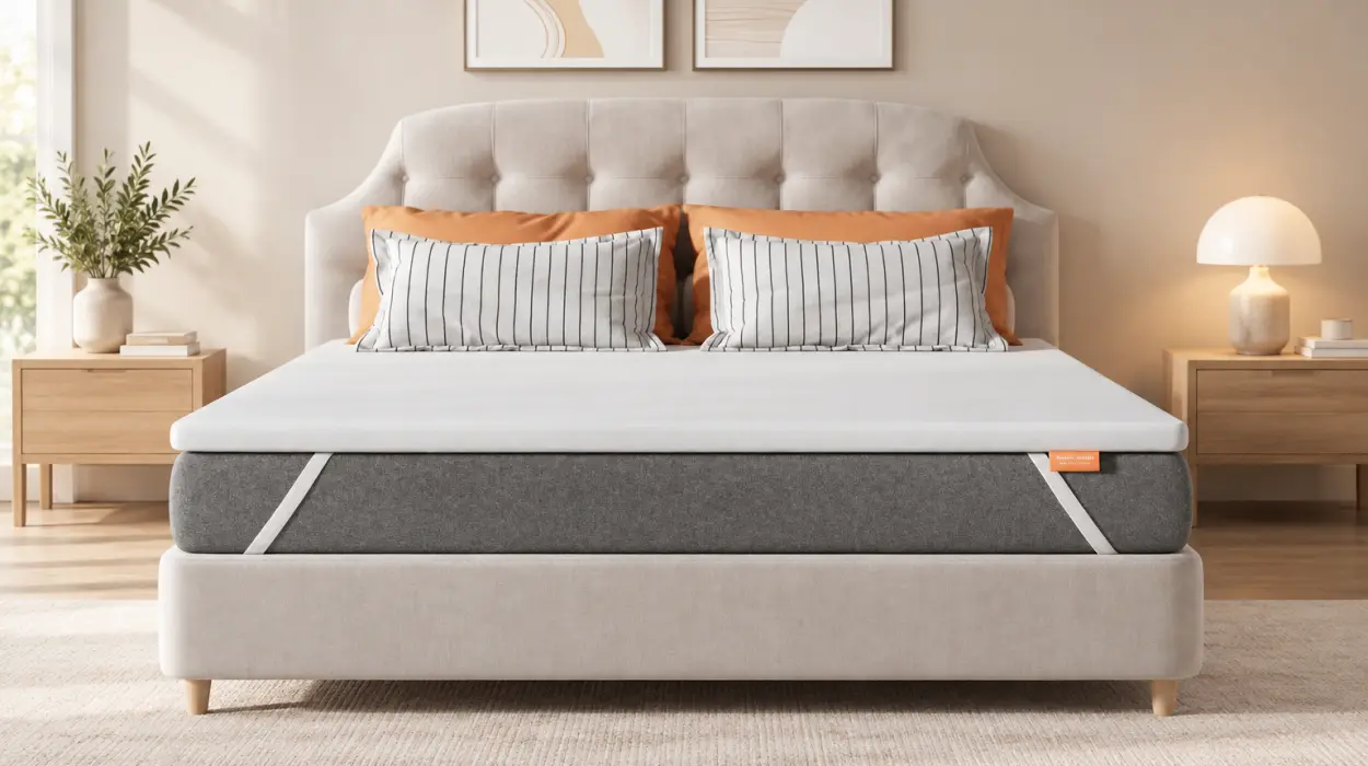 Topper de colchón Sweetnight de espuma viscoelástica en gel, 135 x 190 cm y 7,5 cm de grosor