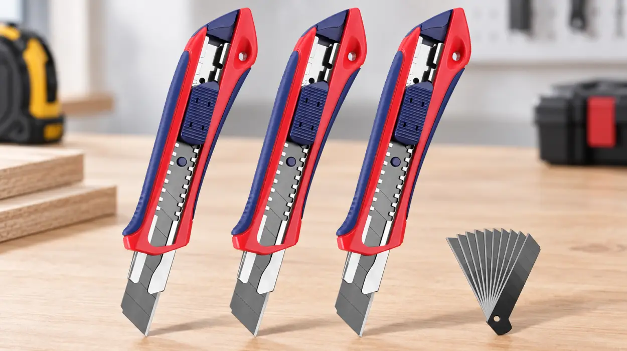 Pack de 3 cúteres WORKPRO con 10 cuchillas de recambio