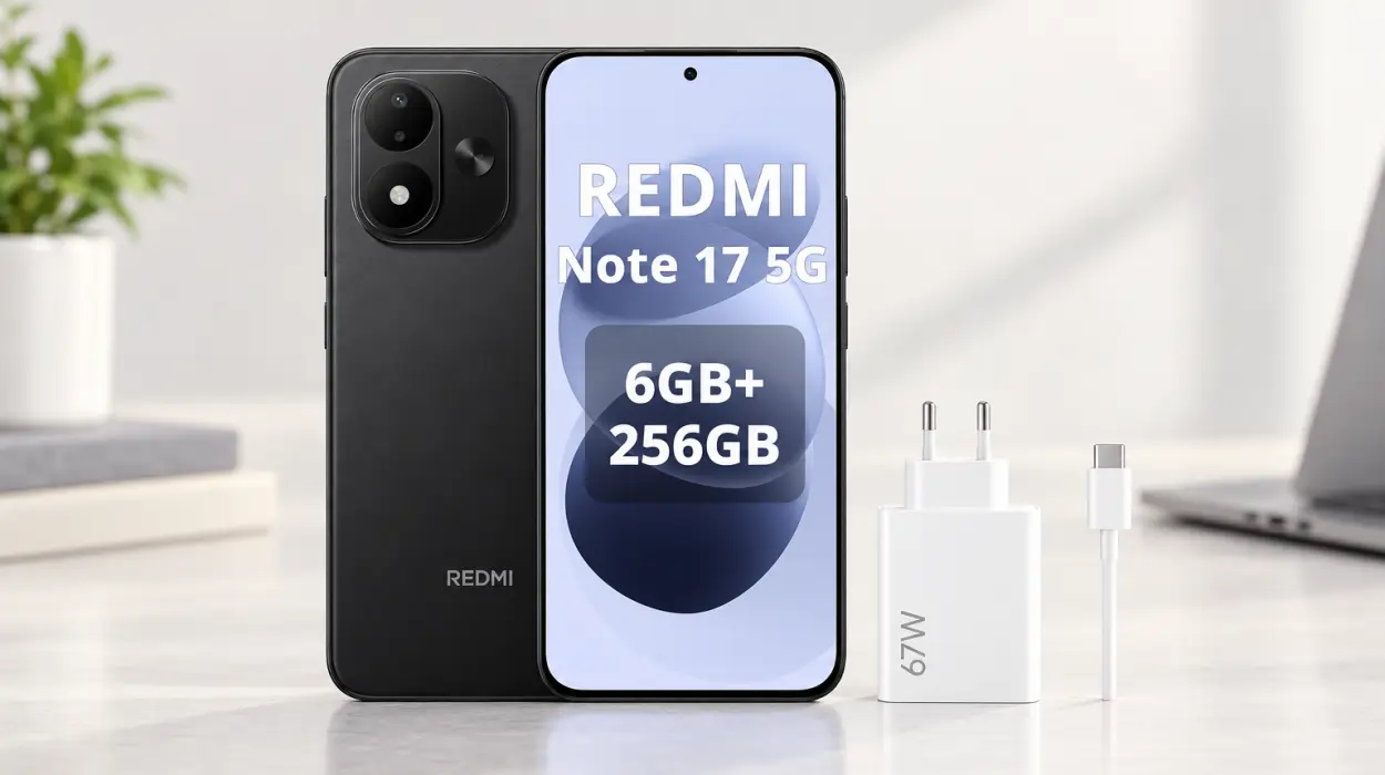 Smartphone Xiaomi Redmi Note 17 5G de 6+256 GB con cargador incluido