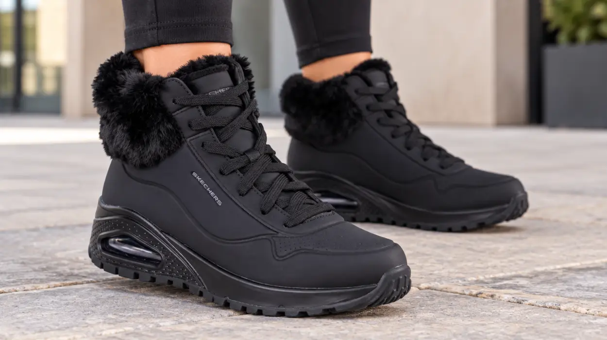 Botines de invierno Skechers Uno Rugged Fall Air con forro cálido para mujer