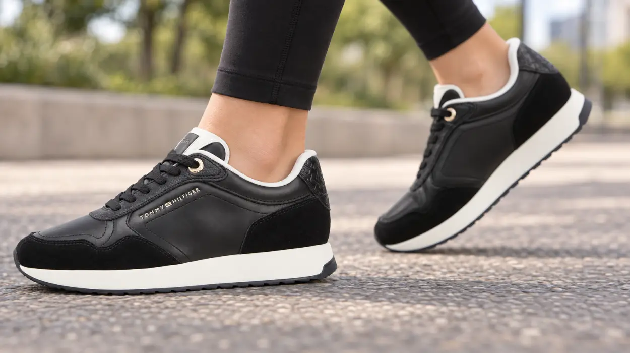 Zapatillas Tommy Hilfiger Runner Monogram de piel para mujer