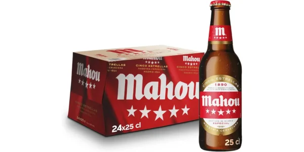 Pack x24 Quintos de cerveza Mahou 5 Estrellas