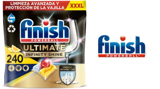 240 pastillas Finish Powerball Ultimate Infinity Shine Limón