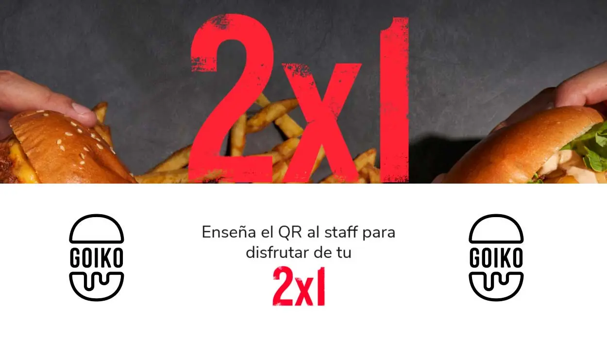 2x1 en hamburguesas Goiko