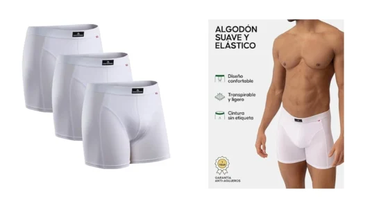 3 Bóxers Danish Endurance de algodón elástico