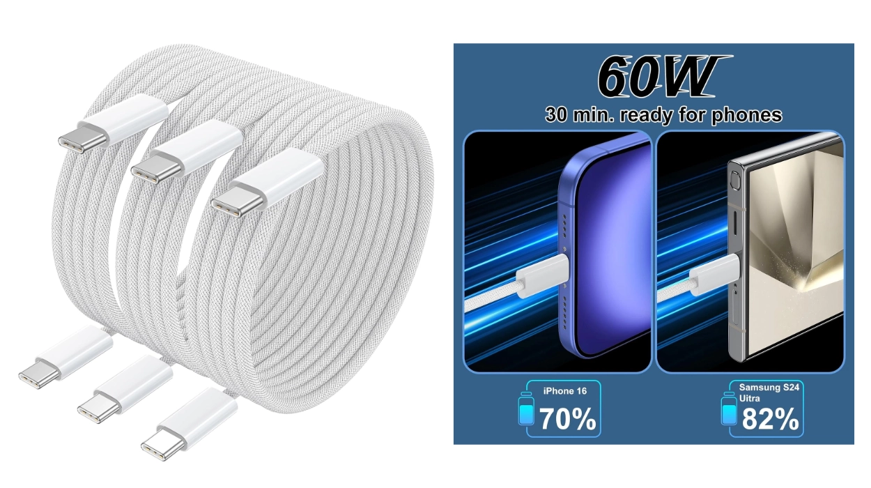 3 cables USB-C a C 60W