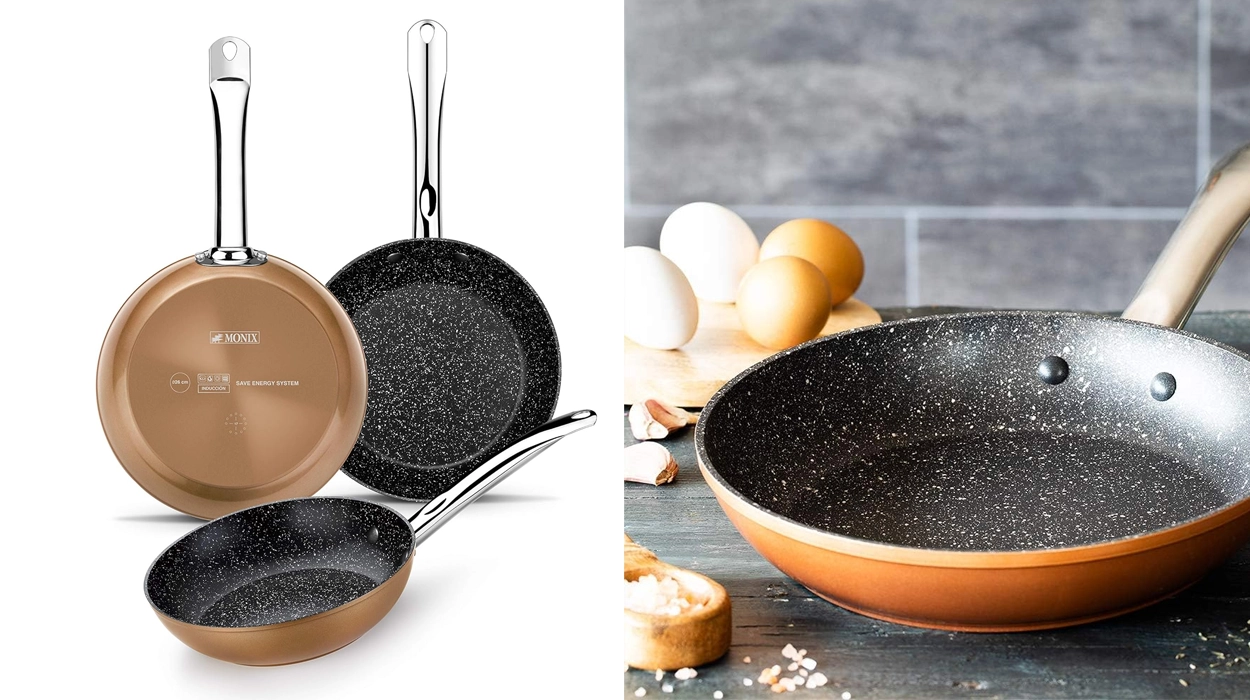 3 sartenes Monix Cooper de 20, 24 y 28 cm