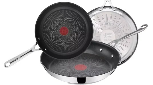 Juego x3 Sartenes Tefal Jamie Oliver de 20, 24 y 28 cm de diámetro baratas en Amazon