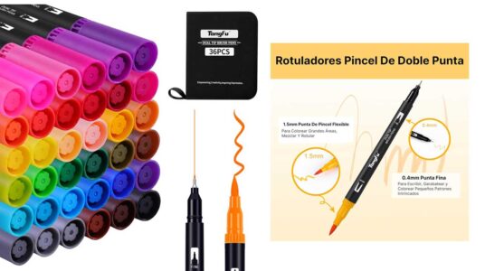 36 rotuladores Tongfu doble punta baratos