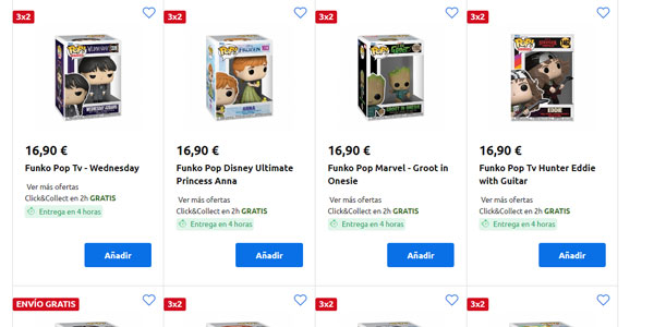 3x2 funkos Carrefour oferta