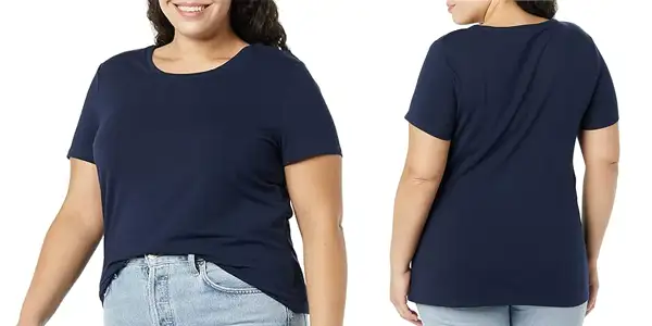 4 camisetas manga corta amazon essentials mujer oferta