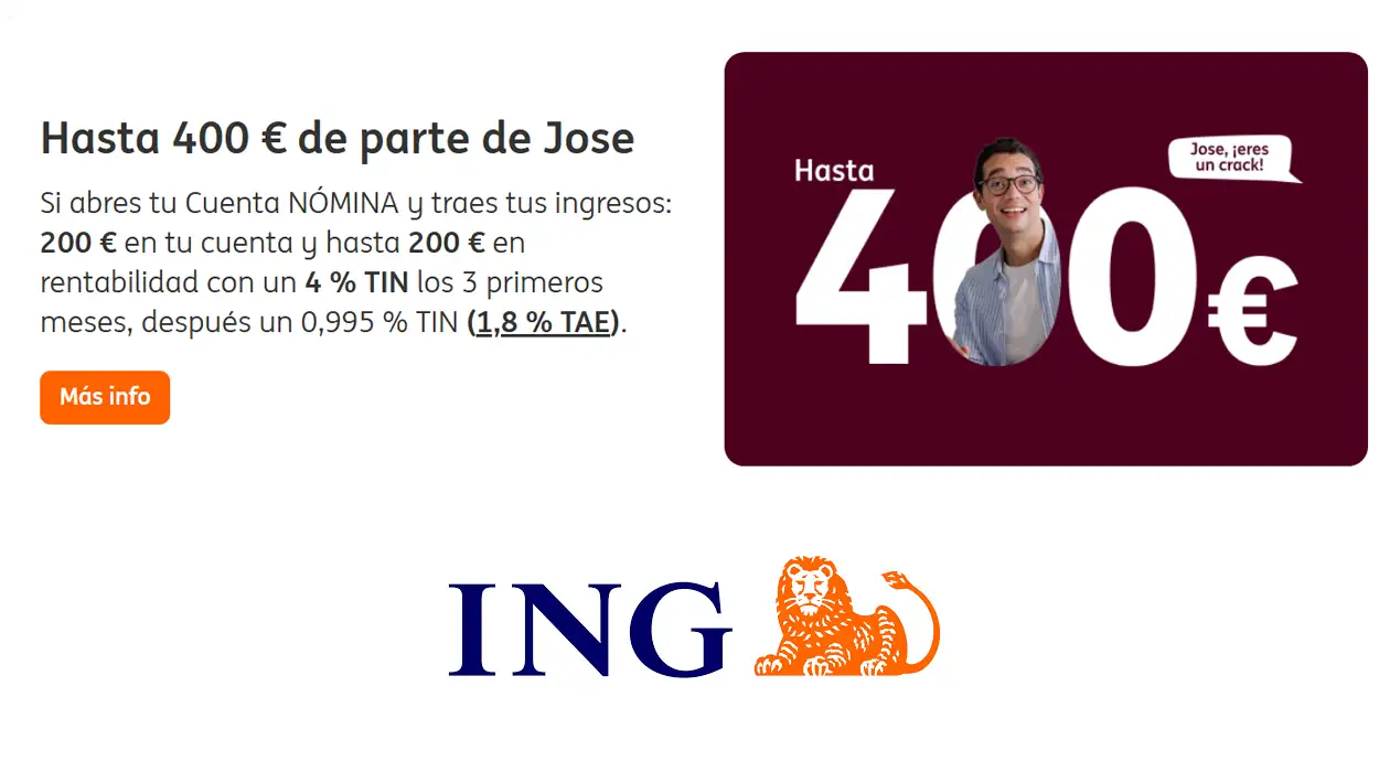 400€ en ING al traer tu nomina