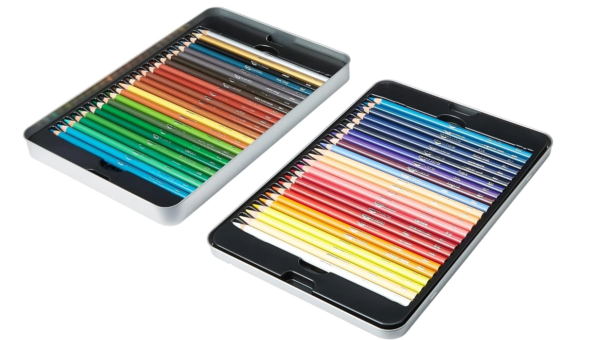 48 lápices de colores Amazon Basics en caja de lata baratos