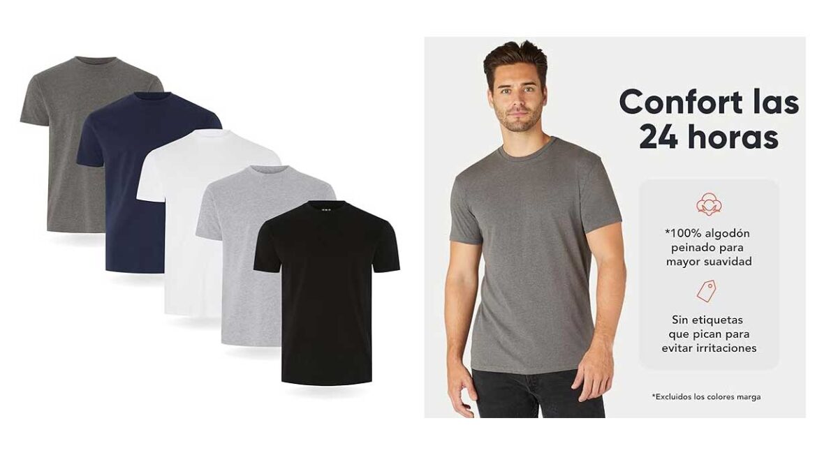 Pack de 5 Camisetas FM London para hombre