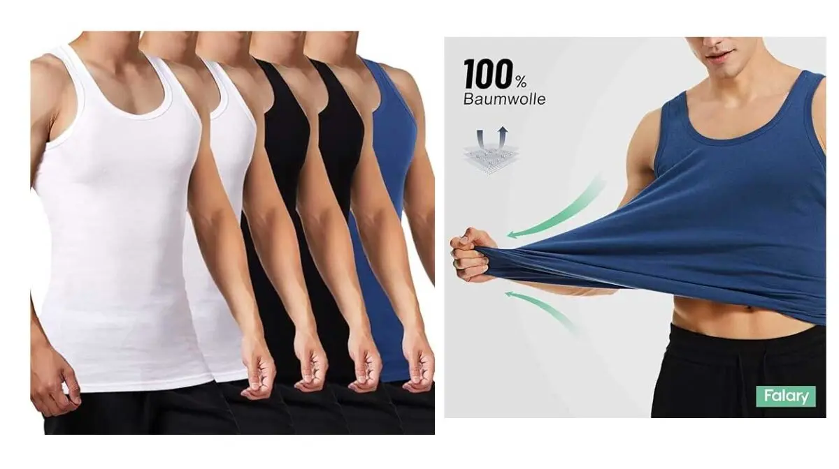 Pack de 5 camisetas de tirantes de algodón Falary para hombre