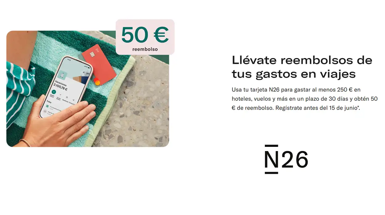 50€ de reembolso en tus viajes con N26