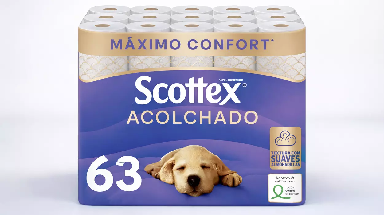 63 rollos Scottex Acolchado