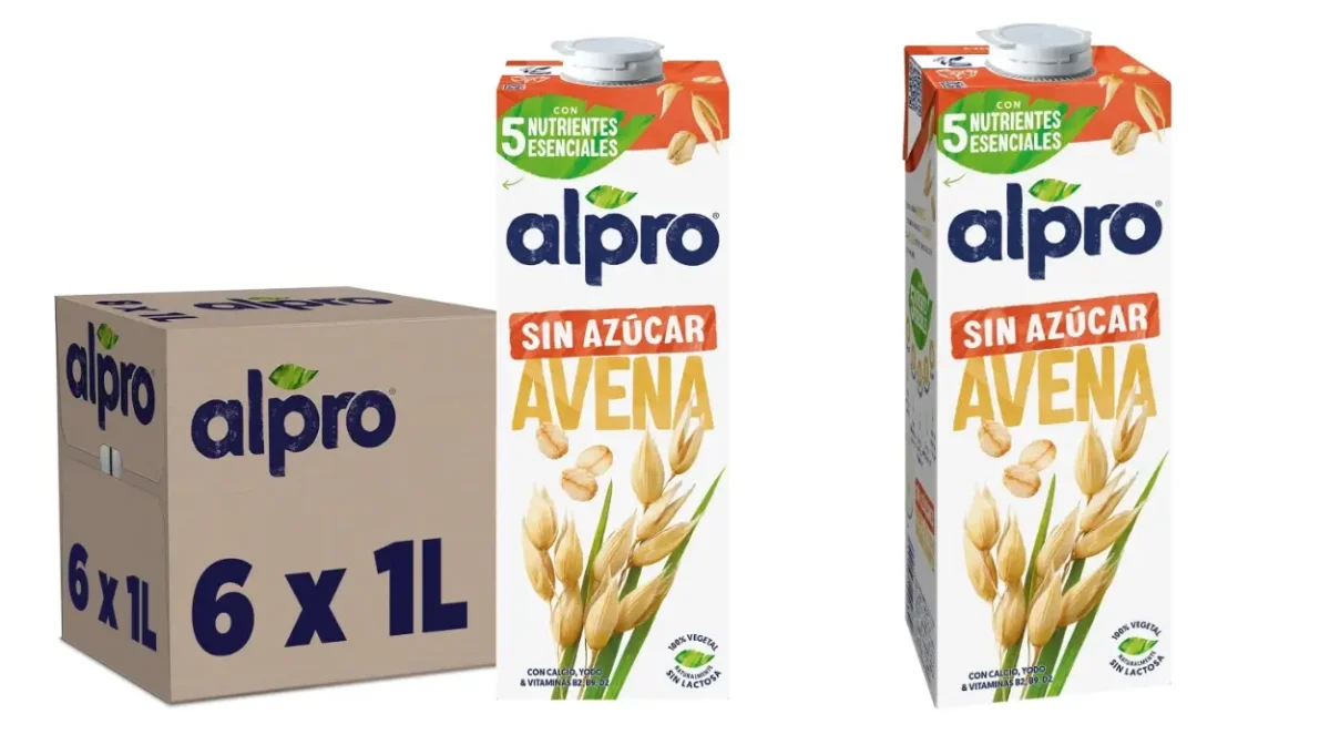 Pack x6 Bebida vegetal Alpro Avena Sin Azúcar de 1 litro