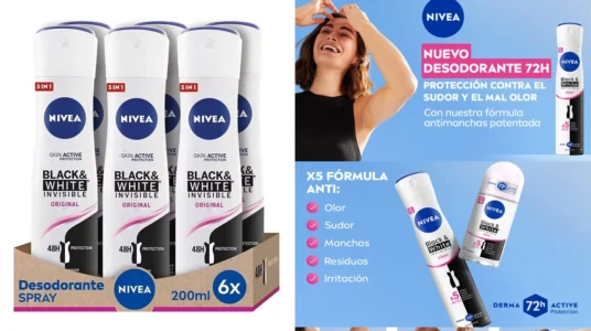 6 Desodorantes Nivea Black & White Invisible Active Spray