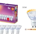 6 Luces Philips LED Gu10 regulables