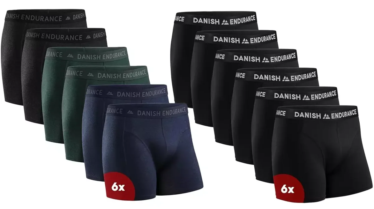 Pack x6 Bóxers Danish Endurance para hombre