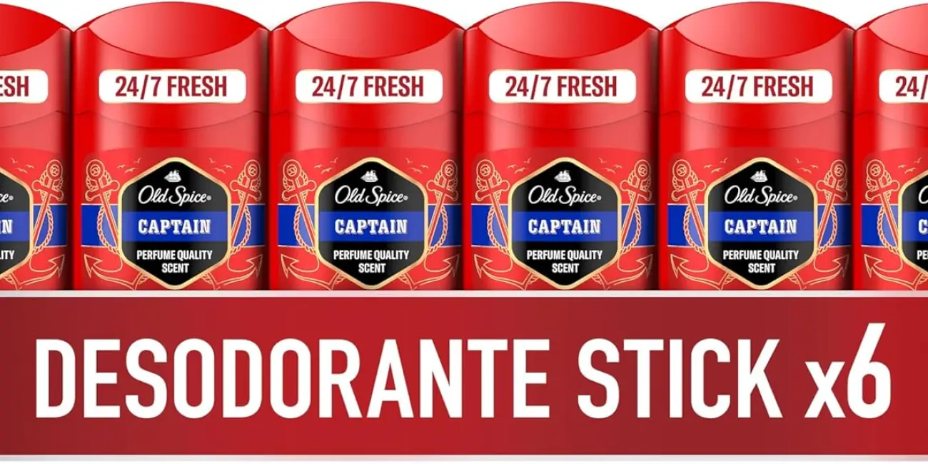 6 Desodorantes Old Spice Capitán En Barra para hombre de 50 ml