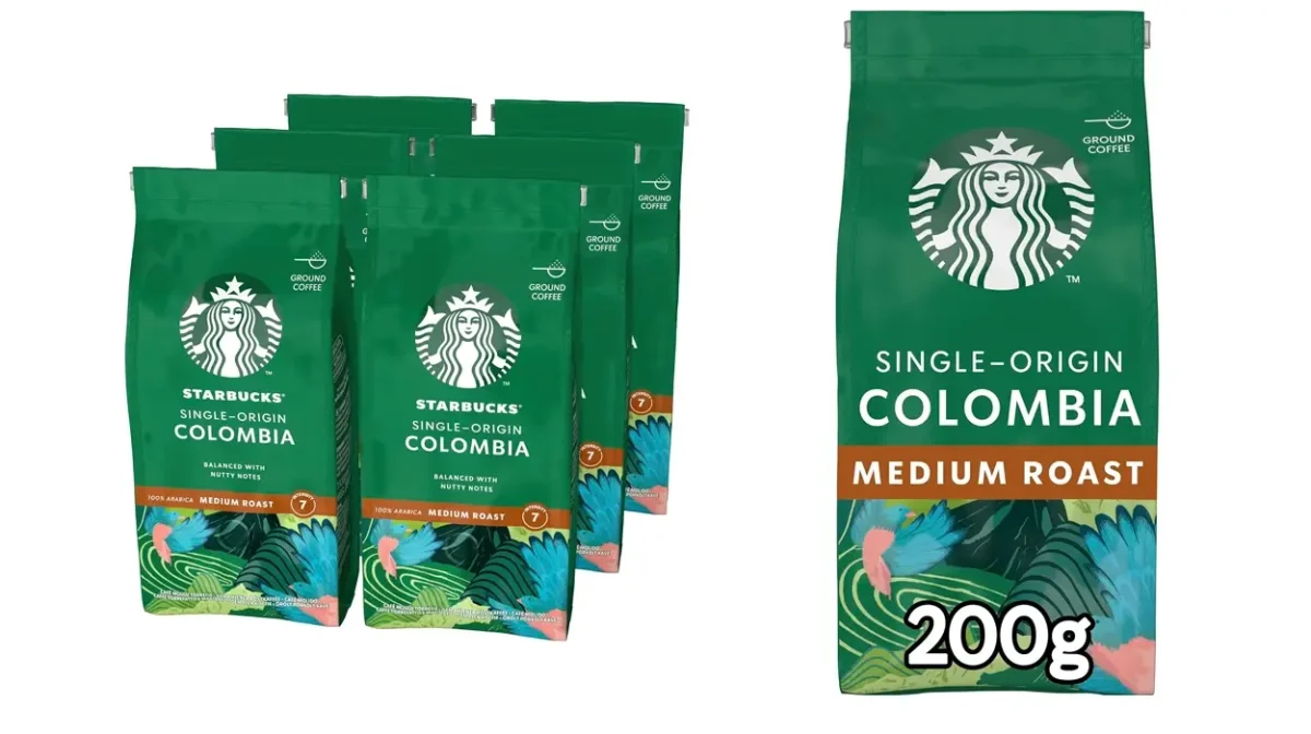 Pack de 6 paquetes de café molido Starbucks Single-Origin Colombia 200 g