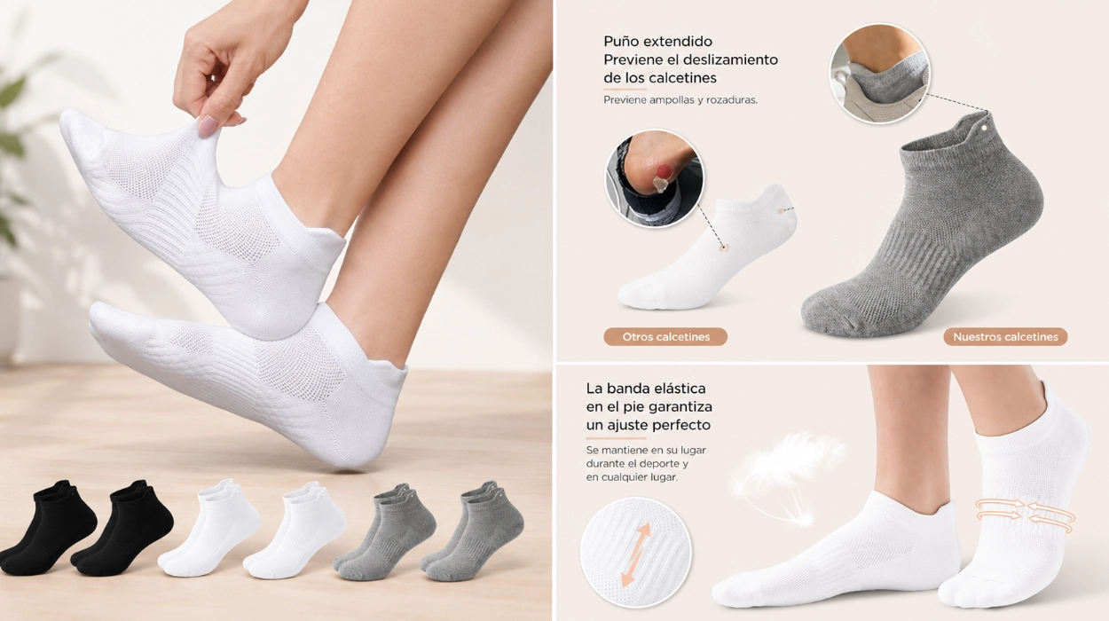 6 pares calcetines tobilleros