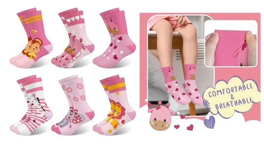6 pares de calcetines infantiles queenshin divertidos