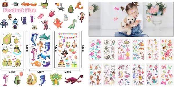 60 hojas tatuajes impermeables ninos oferta