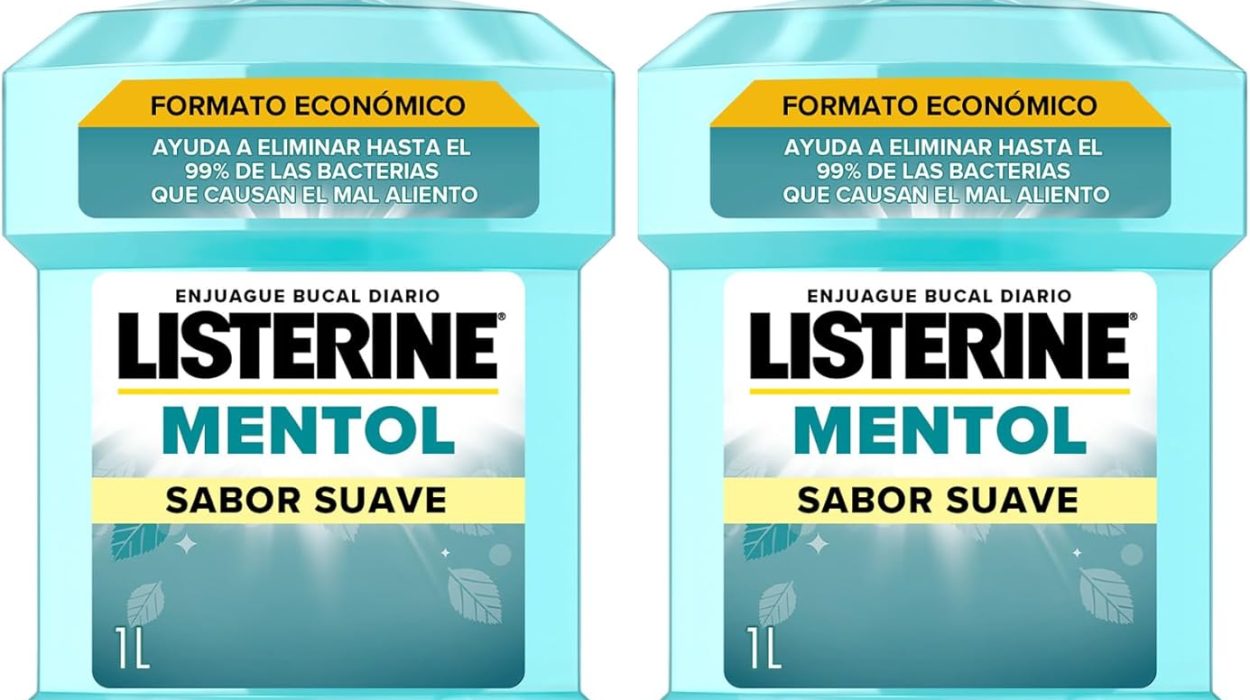Pack x2 Enjuague bucal Listerine Mentol Sabor Suave de 1 L, sin alcohol y con 24 h de protección