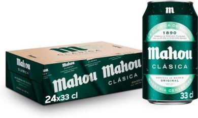 Pack x24 cervezas Mahou Clásica en lata de 33 cl por sólo 12,31€ con cupón (-32%) ¡0,51€ cada una!