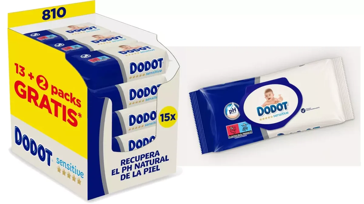 Pack x15 Paquetes de toallitas Dodot Sensitive (810 toallitas)