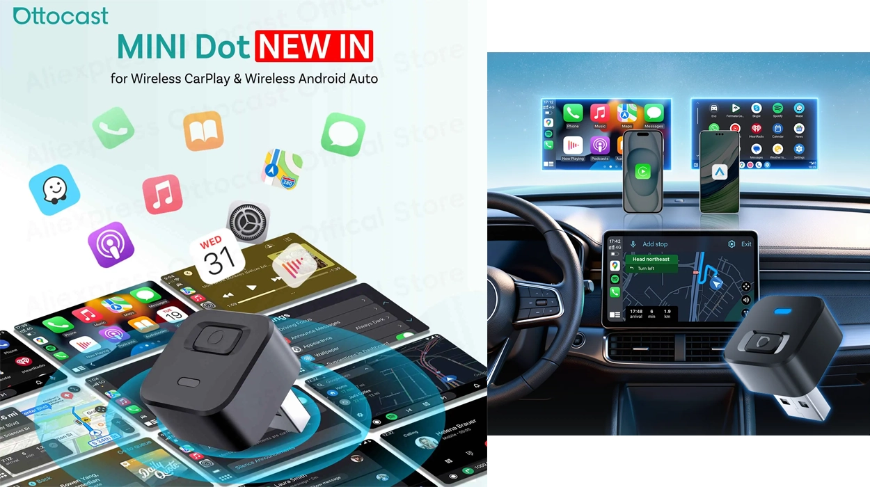 Adaptador Mini Dot Cube CarPlay Ottocast