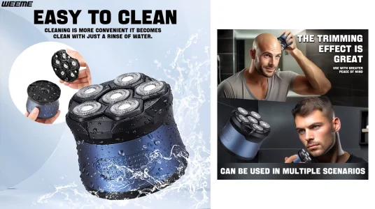 Afeitadora de cabeza para uso en seco y mojado