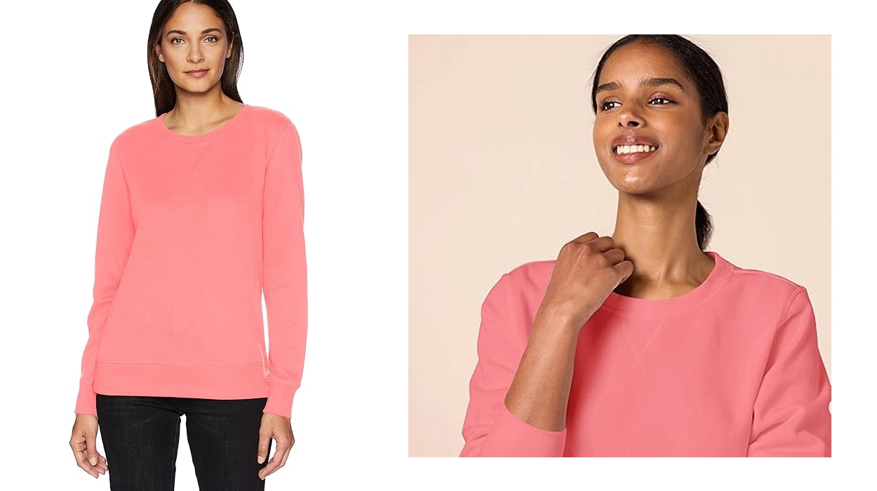 Amazon Essentials Mujer Sudadera con Cuello Redondo de Forro Polar